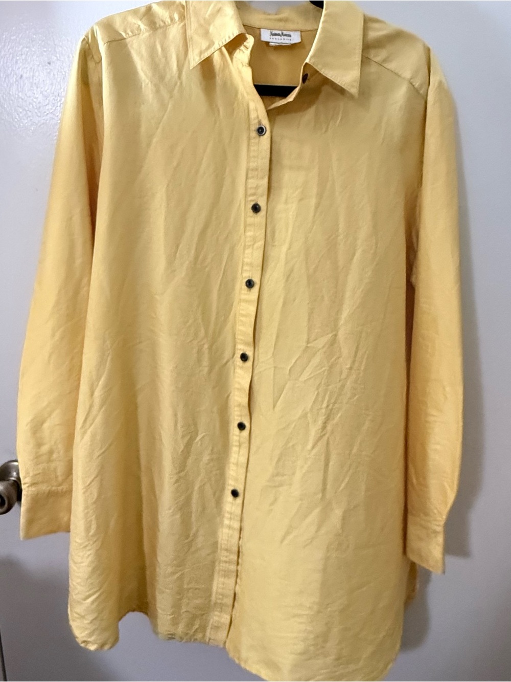 Niemen Marcus Exclusive Women’s XL Yellow Solid Longsleeve Button Up Shirt